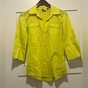 Neon Yellow Saks Fifth Button Down